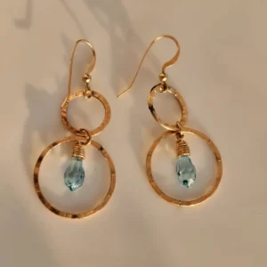 עגילים מציפוי זהב 9K בשילוב סברוסקי