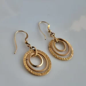 עגילי ציפוי זהב חישוקים תלויים