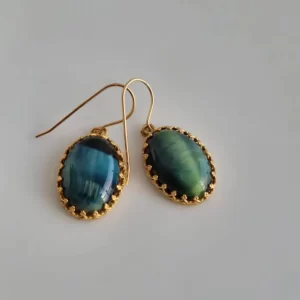 עגילי גולדפילד בשילוב אבן מלכית