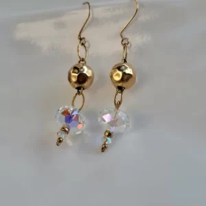 עגילים ציפוי זהב בשילוב אבן סברובסקי