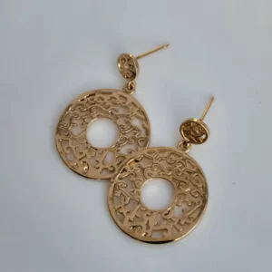 עגילי ציפוי זהב צמודים, נופלים מעוטרות