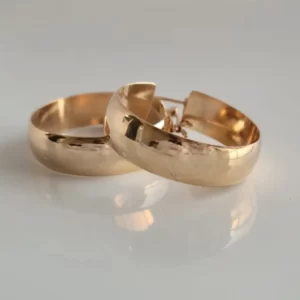 עגילי חישוק עבים מבריקים-ציפוי זהב