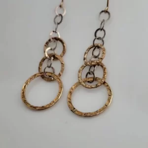 עגילי גולדפילד בשילוב חוליות כסף 925