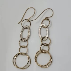 עגילי גולדפילד תלויים חישוקים וחישוק אובלי כסף 925